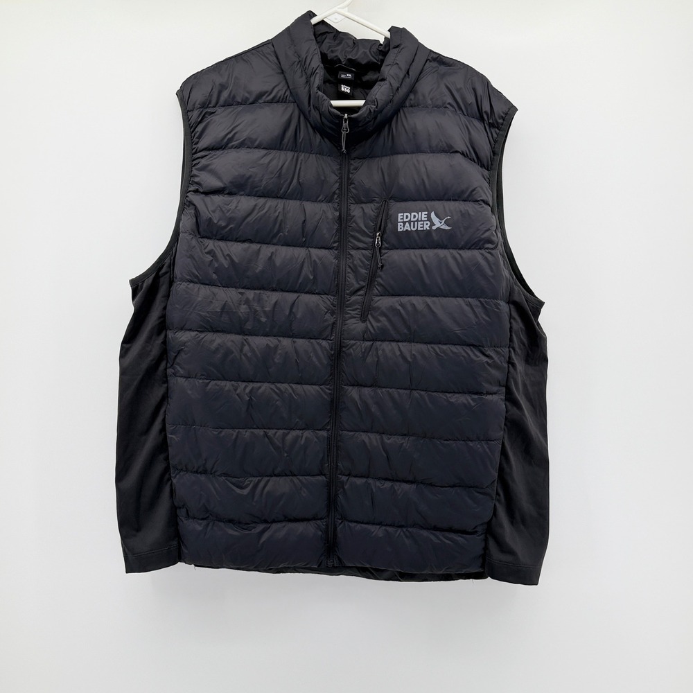 Eddie Bauer Mens XXL Gray 550 Down Fill Puffer Vest Sleeveless Jacket 1798831